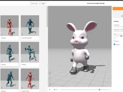 High-Quality 3D Cute Rabbit - Animated for Games Low-poly 3D model