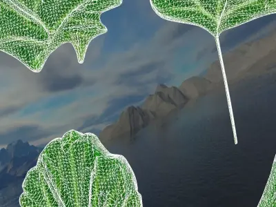 25 Realistic 3D Leaves  3D print model