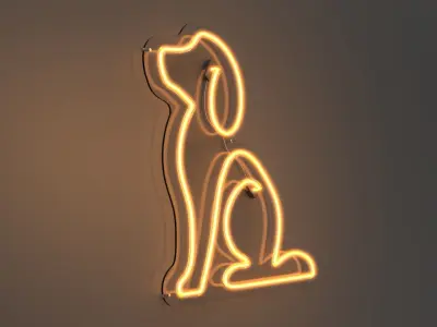 Dog 1 - Neon Sign 3D model