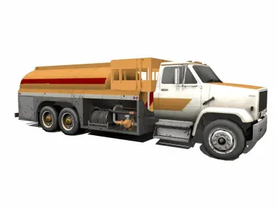 Fuel Truck Low-poly Free low-poly 3D model