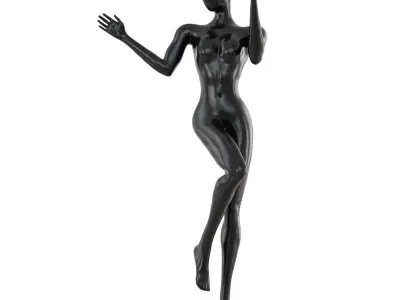 Black female abstract mannequin 100 3D model