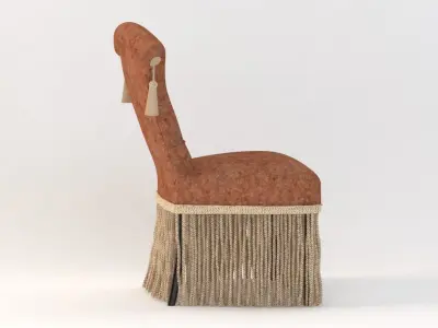 Hollywood Regency Velvet Slipper Chair 3D model