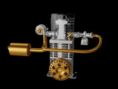 Engine assembly 3D print model