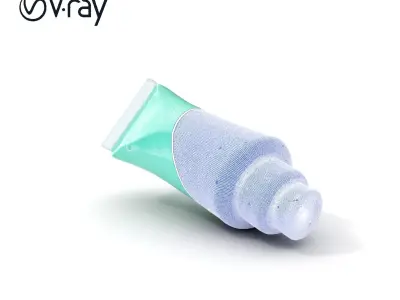 Mint Green Cosmetic Tube Model Pack Low-poly 3D model