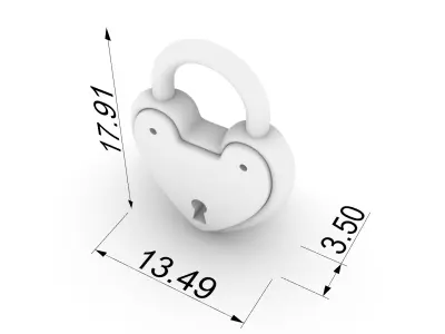 Heart Padlock Pendant JDBCo 3D print model