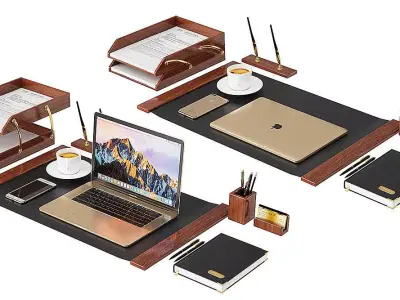 Classic Workplace With Macbook BLENDER 3D Model Cycles 3D model