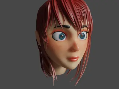 Low Poly Cartoon Girl Low-poly 3D model