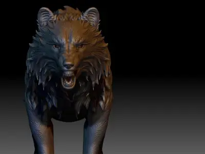 Wolf highpoly 3D model
