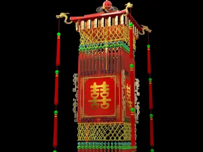 Chinese palace lantern 3D model 28