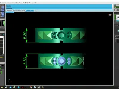 Modern Three Stone Band Ring 3D Jewelry Model 4295 3D print model