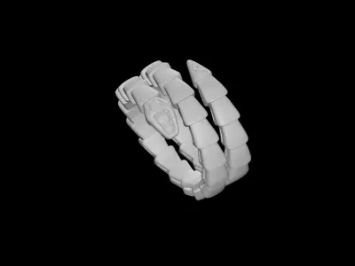 BULGARI - SERPENTI RING - DOUBLE COIL - DIAMOND PAVED 3D print model