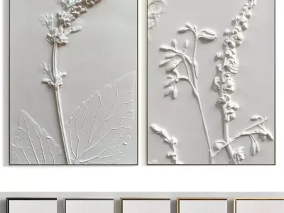 Plaster Two Photo Frame 246 Low-poly 3D model