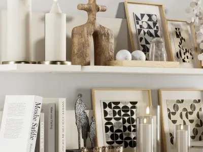Decorative set 1 shelf 3D model