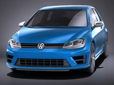 Volkswagen Golf VII R 2014 VRAY 3D model