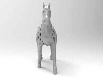 Horse Statue Low-poly 3D model