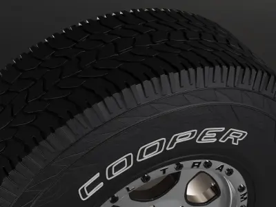 Cooper Discoverer AT3 Tire Ultra Rim Mid-poly PBR 3D model