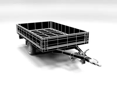 CAR TRAILER LOWPOLY Low-poly 3D model