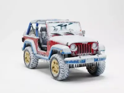 Frozen Expedition Jeep 3D Model Low-poly 3D model