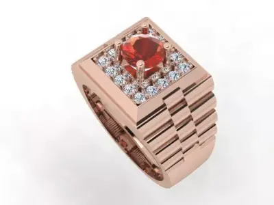 A Showcase of Luxury Men Rings Inspired by Watches 3D print model