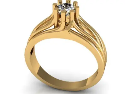 solitair ring Free 3D print model