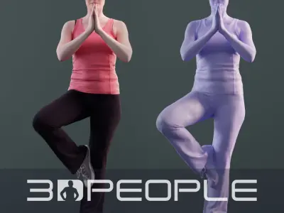 Kim 10180 - Yoga Athletic Woman Low-poly 3D model