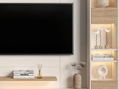 modern tv wall 23 3D model