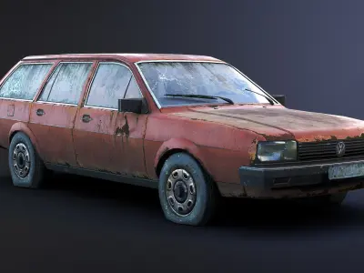 Volkswagen Passat Rusty Low-poly 3D model