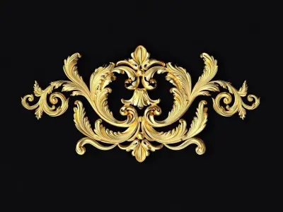 Central decor ornament for furniture 3D model 662