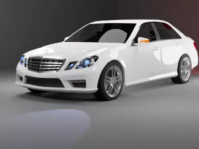 Mercedes-Benz W212 E-class PBR game ready low-poly 3D model Low-poly 3D model