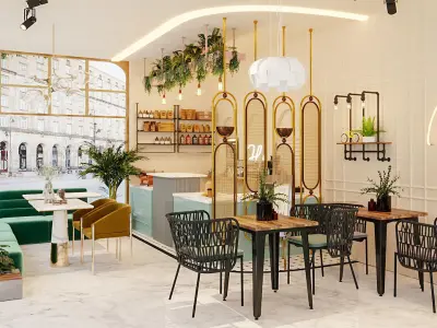 coffee restaurant caffe 3D model coffe 3D model