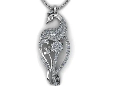 Peacock Pendant 3D print model