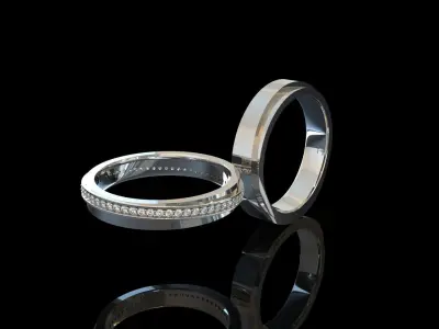 Luxury wedding ring w1 3D print model