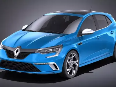 Renault Megane GT 2016 VRAY 3D model