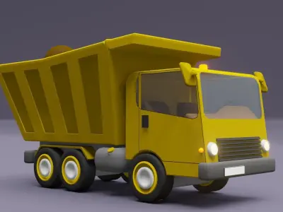 Toon dump truck Low-poly 3D model