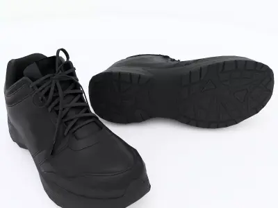 Sneaker leather shoe Low-poly 3D model