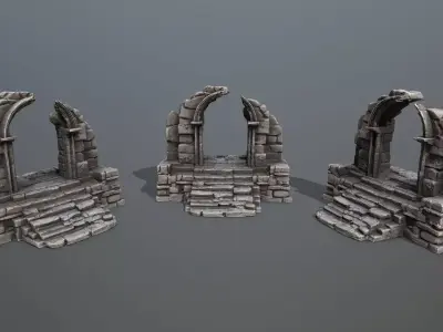 Ruin Gate Low-poly 3D model