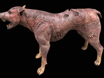 Zombie Dog PBR Low-poly 3D model