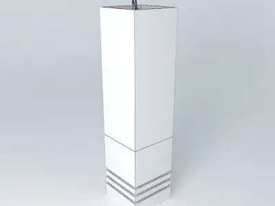 Ornamental flowerpots Wood and Glass bamboo and pebbles Free 3D model