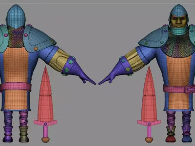 Stylized Knight-Game Ready Low-poly 3D model