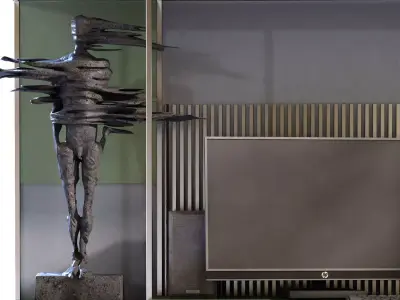 worktable set with sculpture set 772 Low-poly 3D model