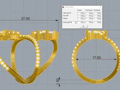 Gold ring  Jewelry 3D print model 2
