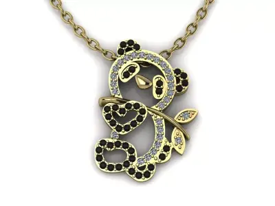 Panda Pendant Jewelry Gold 3D print model