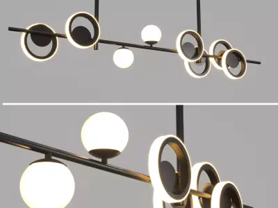 Lomye Modern Simple kitchen Decor Lighting Nordic LED Black  Low-poly 3D model