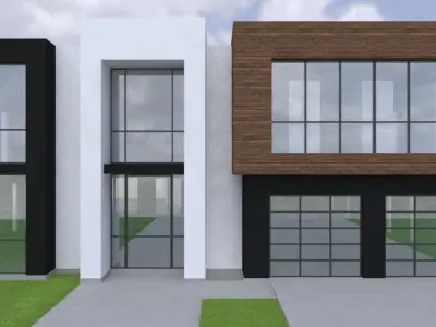 2 story large modern house with cad floor plan 3D model