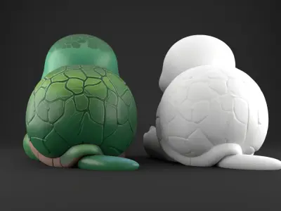 Cute Loved Turtle 3D Model Heart Hands STL for Decoration 3D print model