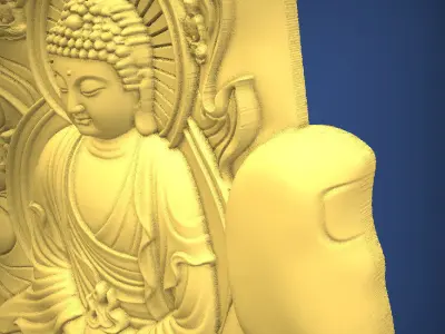 Carved panel painting STL 3D print model 5
