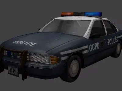 rusty police car  Free low-poly 3D model
