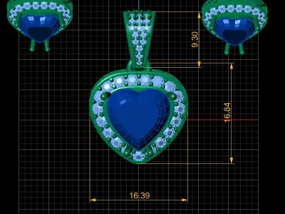 GOLD CUBIC ZARCON PENDANT 3D PRINTABLE MODEL 3D print model