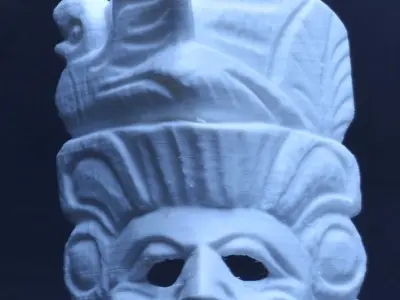 3D Scan Wooden Mayan Mask 3D model