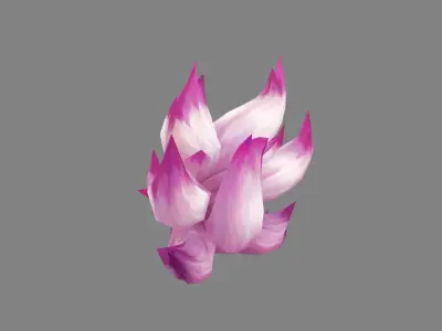 Cartoon pink fox tail  Low-poly 3D model